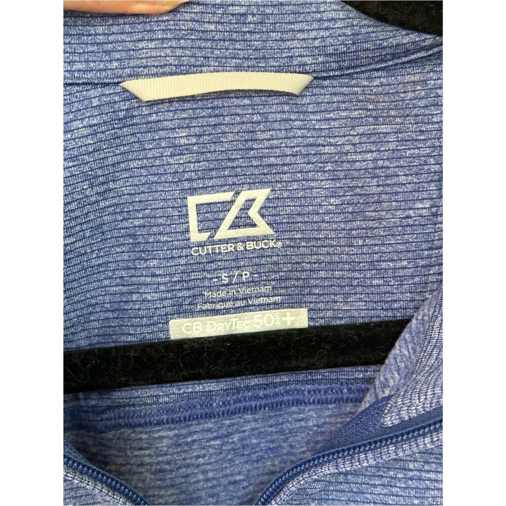 Men's Blue Sleeveless Quarter-Zip Pullover Atlanta Braves Vest S Cutter & Buck - Picture 5 of 7